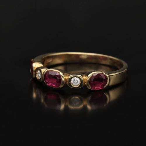 18ct Yellow Gold Ruby and Diamond Ring image-3