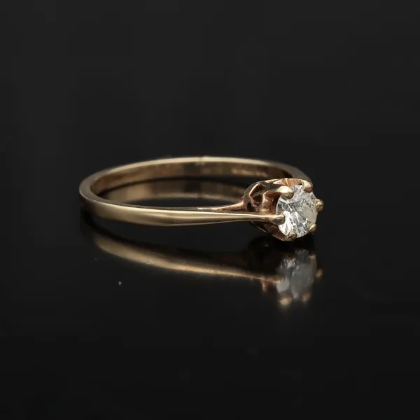 9K Gold Diamond Solitaire Ring