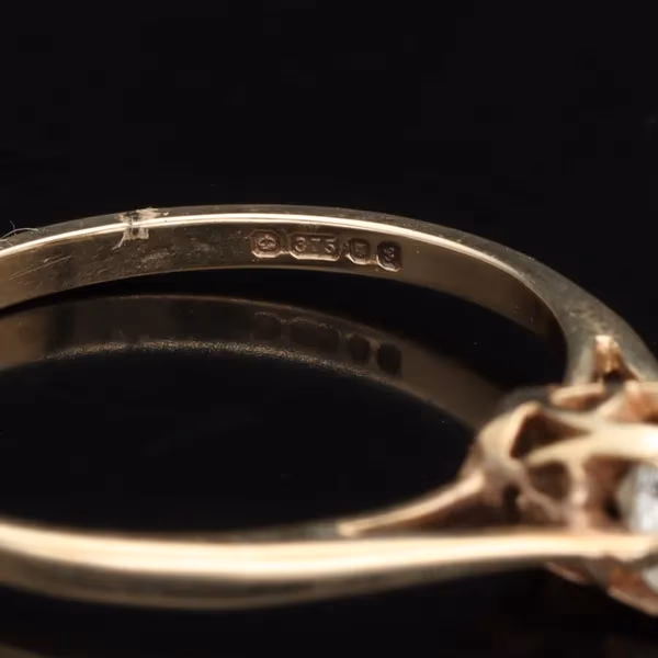 9K Gold Diamond Solitaire Ring