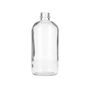 16oz (480ml) Flint (Clear) Boston Round Glass Bottle - 28-400 Neck - 360° presentation
