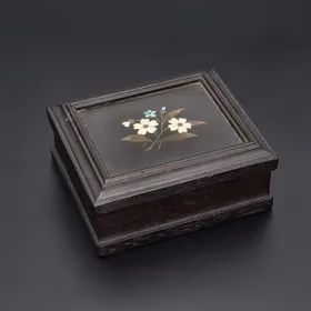 Italian Pietra Dura Inlaid Ebony Trinket Box