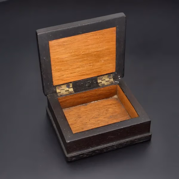 Italian Pietra Dura Inlaid Ebony Trinket Box