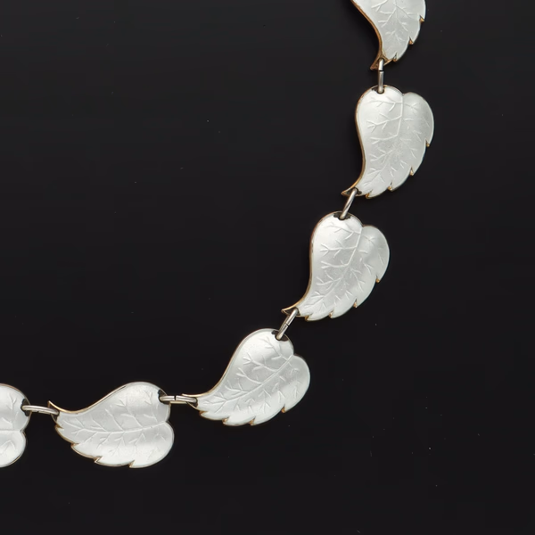 Silver Enamel Scandinavian Necklace