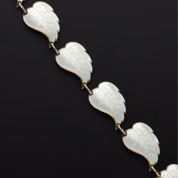 Silver Enamel Scandinavian Necklace