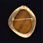 9ct Gold Tigers Eye Brooch