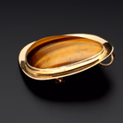 9ct Gold Tigers Eye Brooch