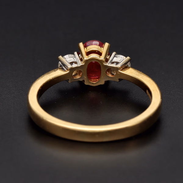 18ct Yellow Gold Ruby and Diamond Ring