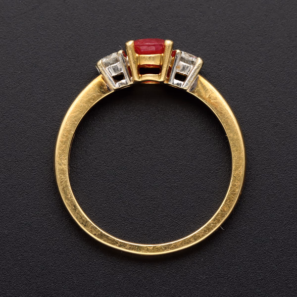 18ct Yellow Gold Ruby and Diamond Ring