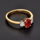 18ct Yellow Gold Ruby and Diamond Ring