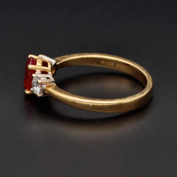 18ct Yellow Gold Ruby and Diamond Ring