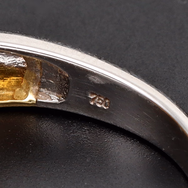 18ct White & Yellow Gold Diamond Crossover Ring
