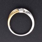 18ct White & Yellow Gold Diamond Crossover Ring