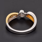 18ct White & Yellow Gold Diamond Crossover Ring