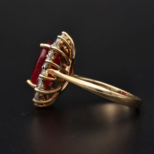 9ct Gold Ruby and White Zircon Ring image-3