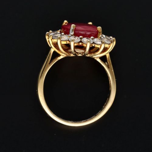 9ct Gold Ruby and White Zircon Ring image-6