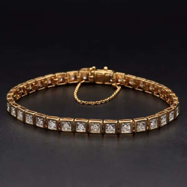 9ct Gold Diamond Bracelet