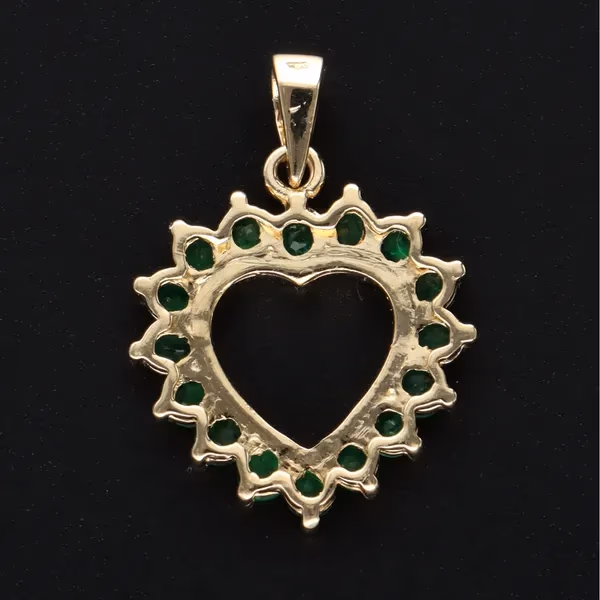 18ct Gold Emerald Heart Pendant