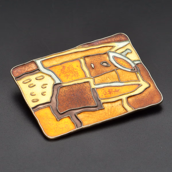 David Andersen Silver & Enamel Autumn Brooch