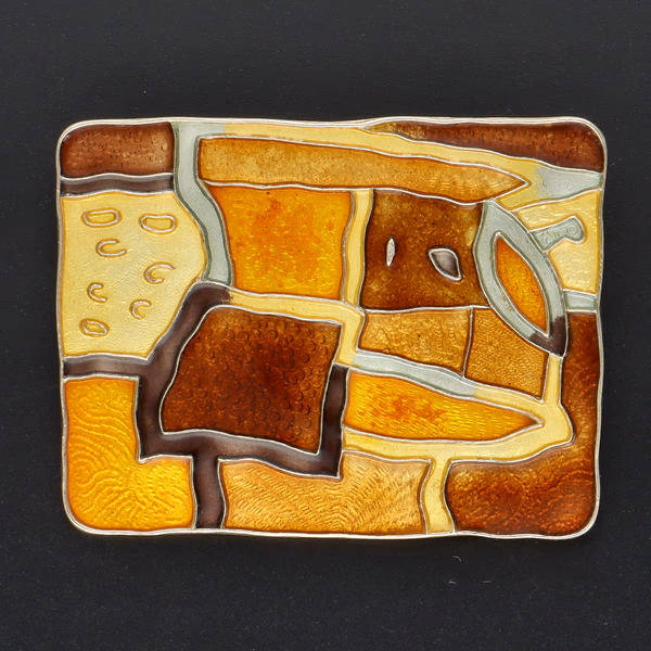 David Andersen Silver & Enamel Autumn Brooch
