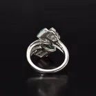 Art Deco Platinum Diamond and Emerald Ring