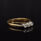 18ct Yellow Gold Diamond Trilogy Ring