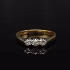 18ct Yellow Gold Diamond Trilogy Ring
