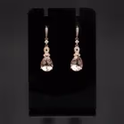 18ct Rose Gold Morganite and Diamond Drop Earrings