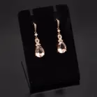 18ct Rose Gold Morganite and Diamond Drop Earrings