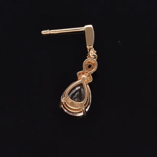 18ct Rose Gold Morganite and Diamond Drop Earrings