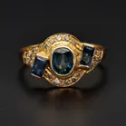 18ct Yellow Gold 1.4ct Ceylon Sapphire & Diamond Ring