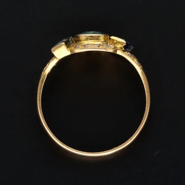18ct Yellow Gold 1.4ct Ceylon Sapphire & Diamond Ring