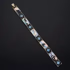 Norwegian Sterling Silver & Hand-Painted Enamel Bracelet