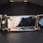 Norwegian Sterling Silver & Hand-Painted Enamel Bracelet