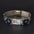 Norwegian Sterling Silver & Hand-Painted Enamel Bracelet