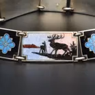 Norwegian Sterling Silver & Hand-Painted Enamel Bracelet