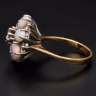 18ct Gold Opal and Diamond Cluster Ring