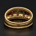 18ct Yellow Gold Diamond & Coloured Stone Ring