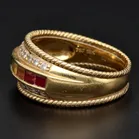 18ct Yellow Gold Diamond & Coloured Stone Ring