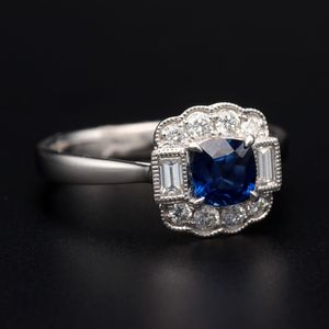 18ct White Gold Sapphire and Diamond Ring