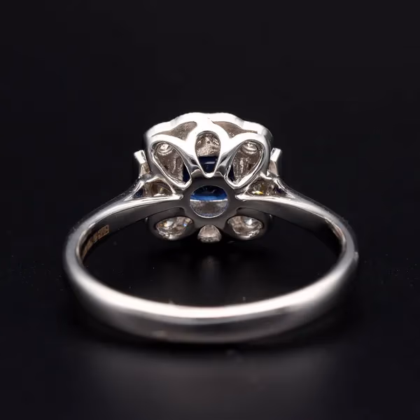 18ct White Gold Sapphire and Diamond Ring