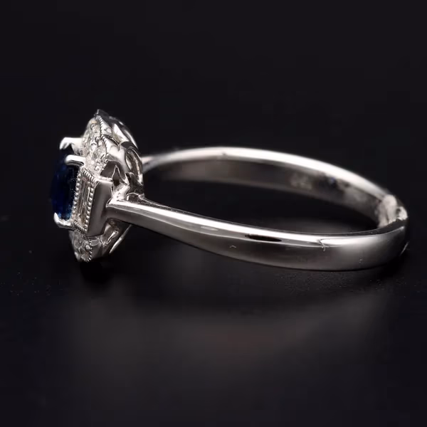 18ct White Gold Sapphire and Diamond Ring