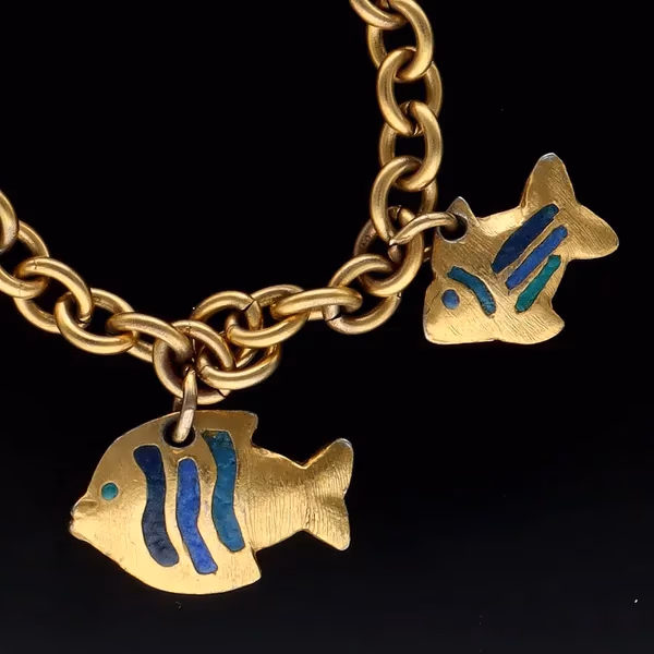 Rare Vintage Agatha Paris Fish Necklace, Earrings and Bracelet