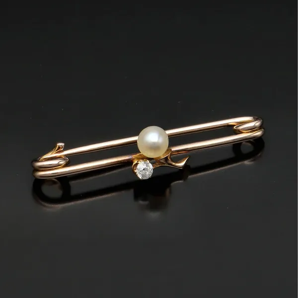 Diamond and Pearl Brooch