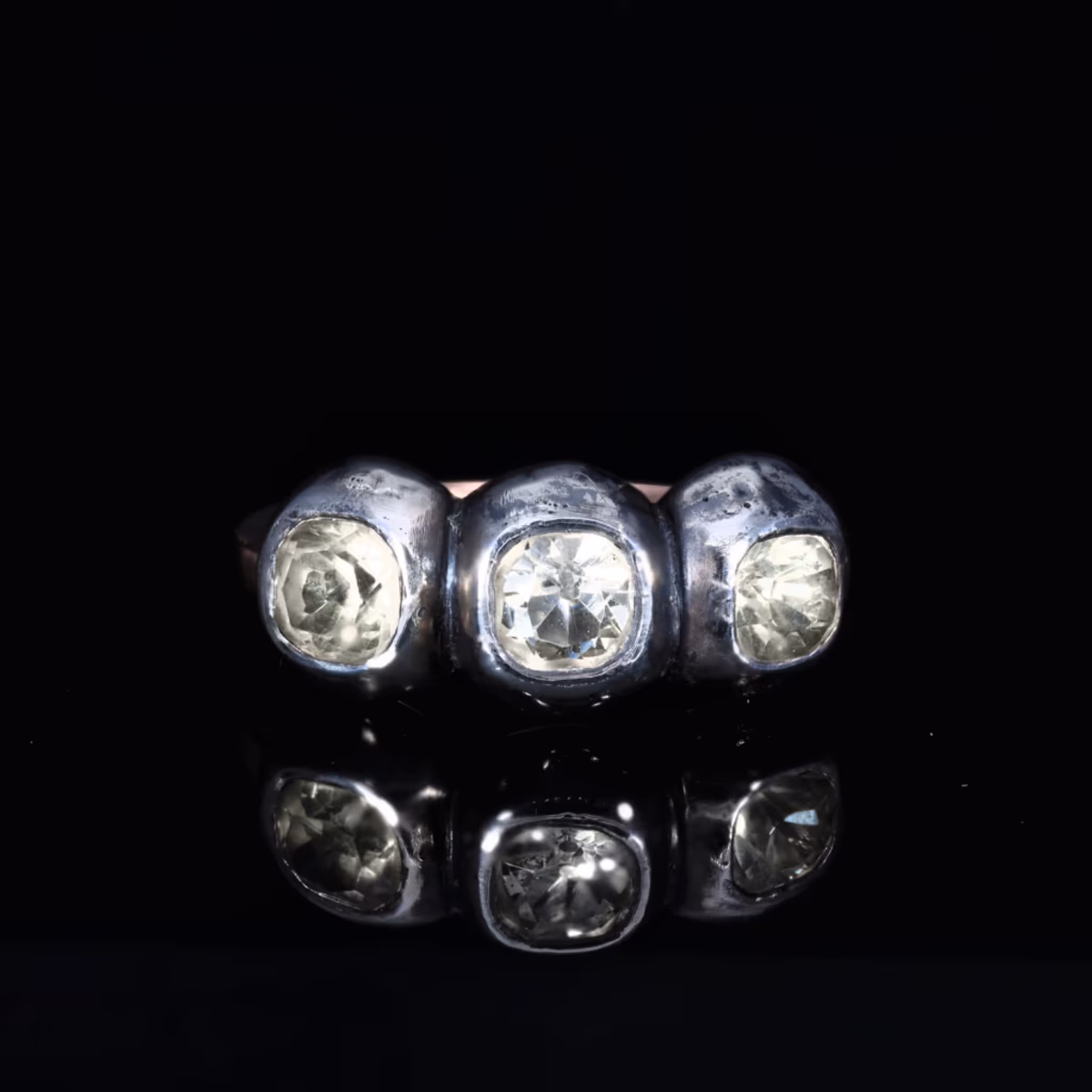 360° view of The Antique Georgian Paste and Quartz Silver Set Ring