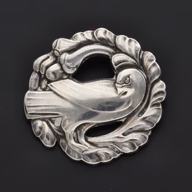 Early Georg Jensen Silver Dove Brooch