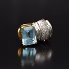 Vintage 18ct Gold Aquamarine and Diamond Earrings