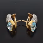 Vintage 18ct Gold Aquamarine and Diamond Earrings