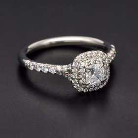 Tiffany & Co Platinum Soleste Double Halo Ring