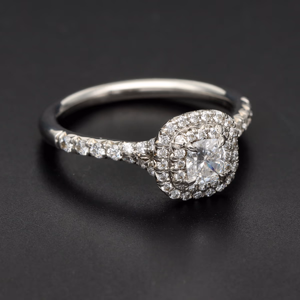 Tiffany & Co Platinum Soleste Double Halo Ring