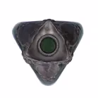 Art Nouveau Pewter Overlay Dimple Pattern Green Spirit Decanter